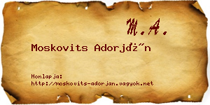 Moskovits Adorján névjegykártya